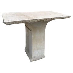 19th Century Hand Carved Stone Antique Garden Coffee Outdoor Indoor Table Farm