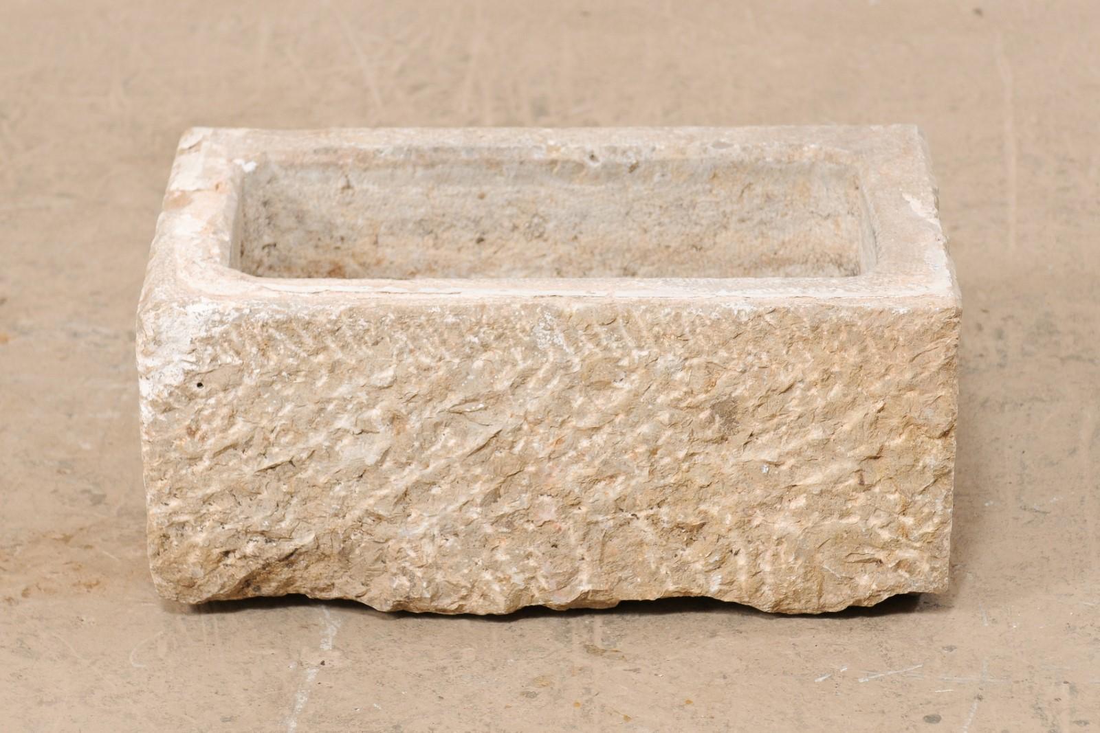Rustic 19th Century Hand Carved Stone Trough from Spain