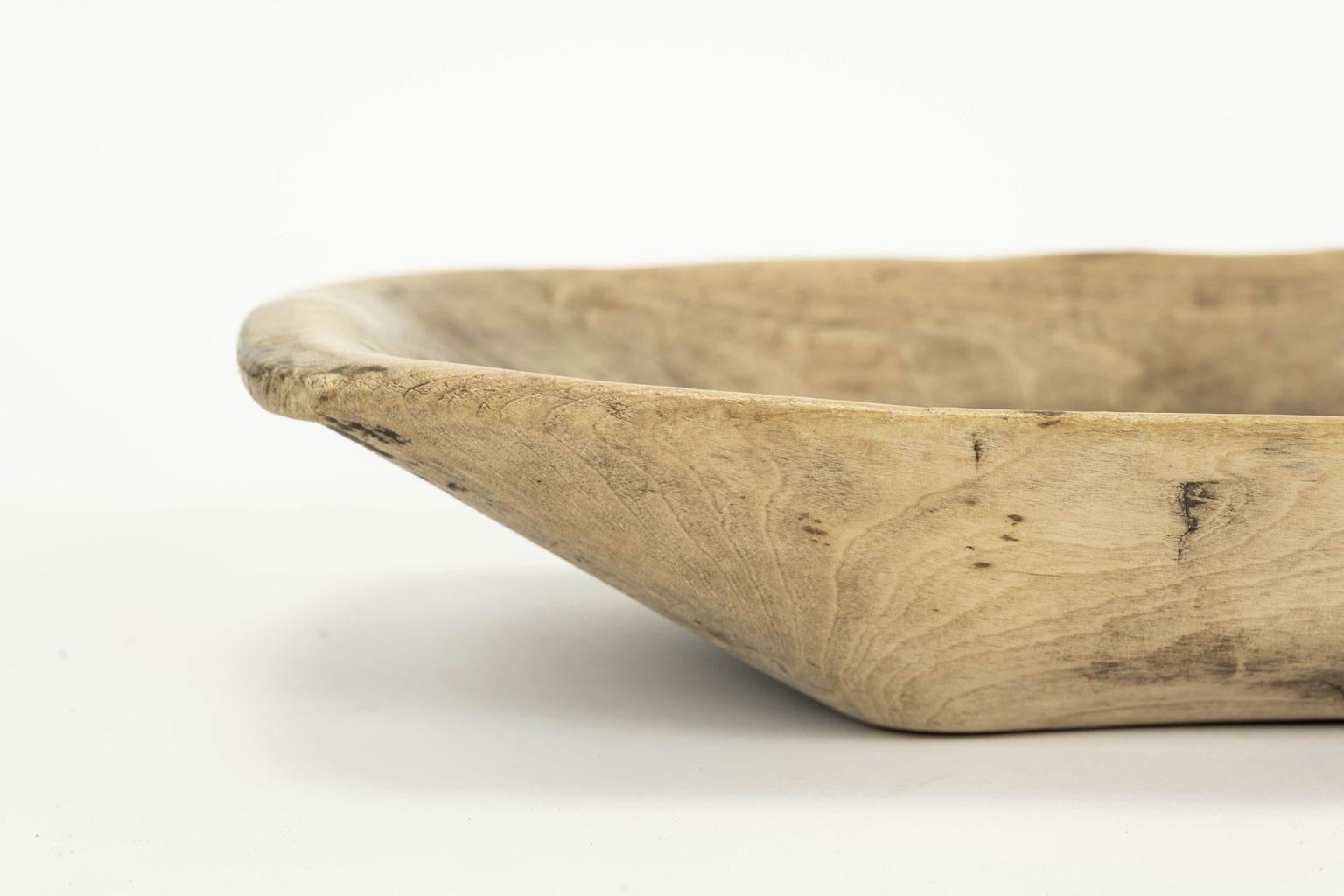 19th century hand-carved Swedish trencher bowl.