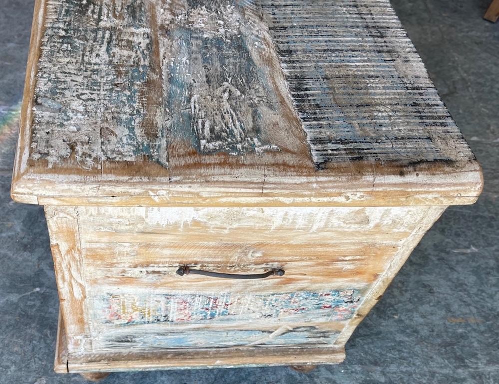 19th Century Hand Carved Tibetan Oak Chest or Trunk with Original Hardware 1