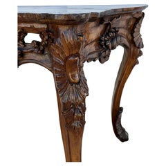 19th Century Hand-carved Venetian Walnut Console Table
