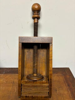 19th Century Hand-Carved Walnut Playing Card Press from Germany