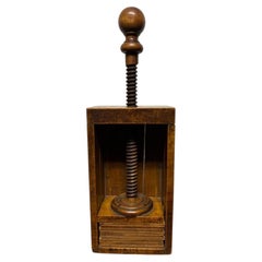 19th Century Hand-Carved Walnut Playing Card Press from Germany