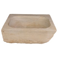Aquarelle de toilette en marbre blanc sculptée à la main du 19ème siècle