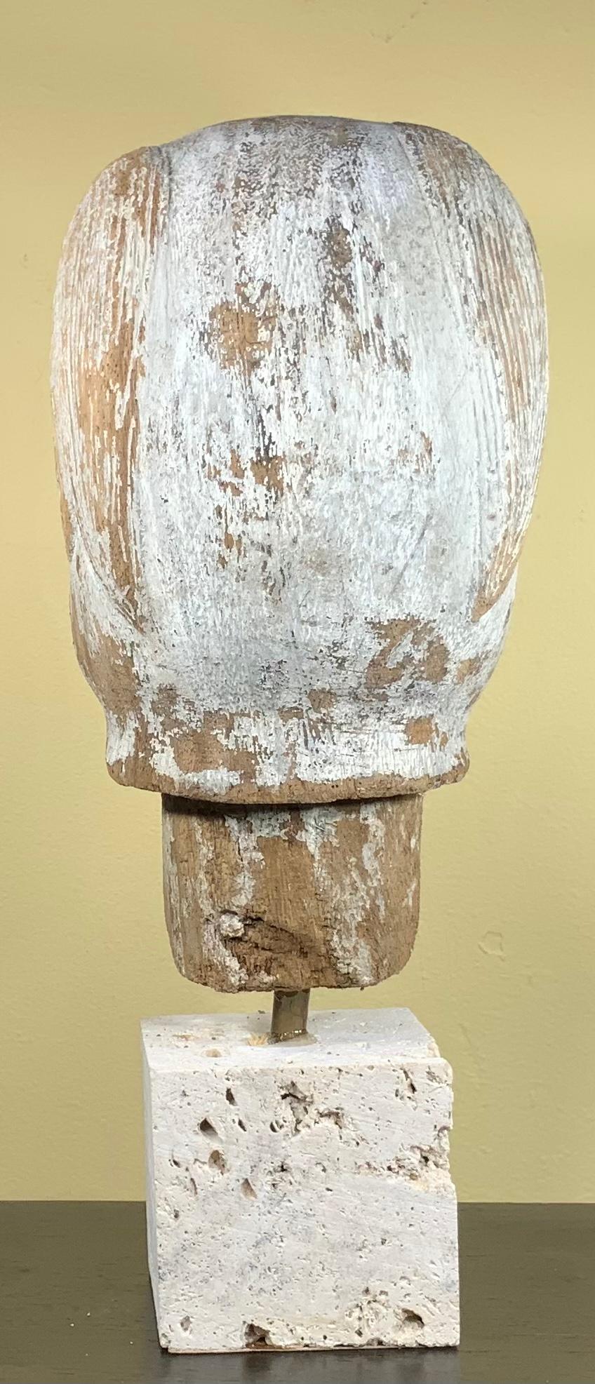 Visage de moine en bois sculpté à la main au 19e siècle Bon état - En vente à Delray Beach, FL