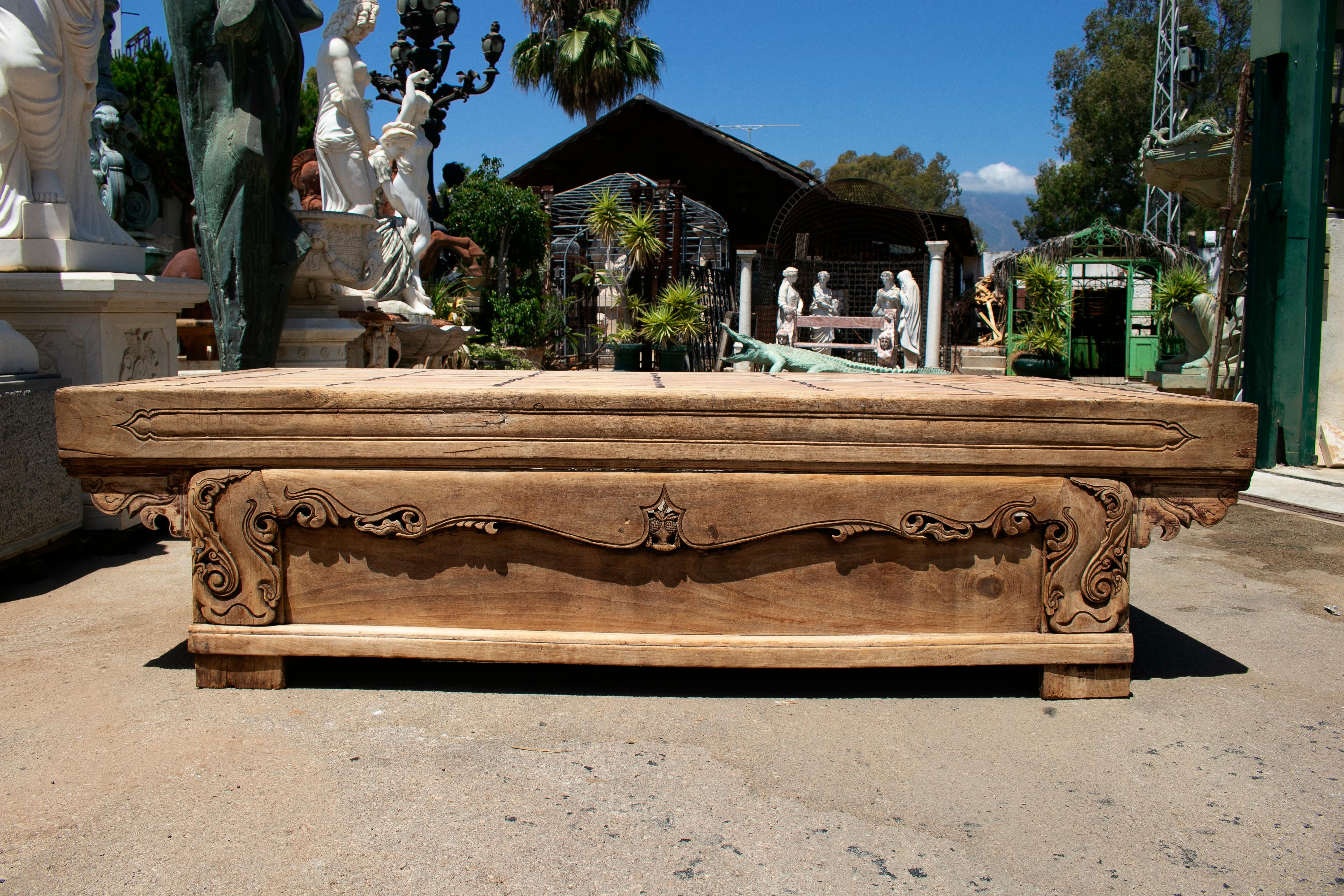 19th century hand carved wooden oriental coffee table.