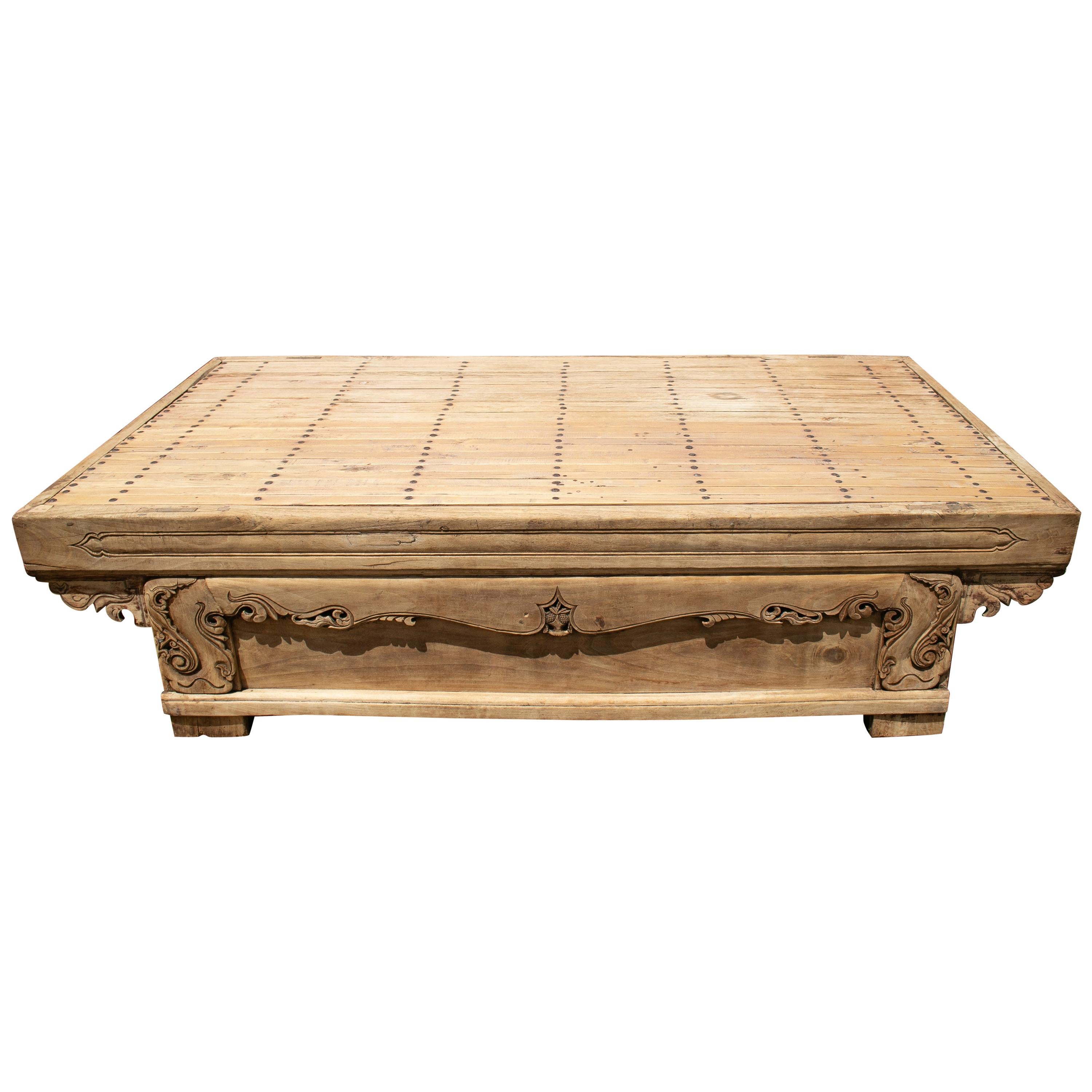 19th Century Hand Carved Wooden Oriental Coffee Table