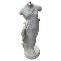 19th Century Hand Chilseled Marble Torso of a Victorian Maiden