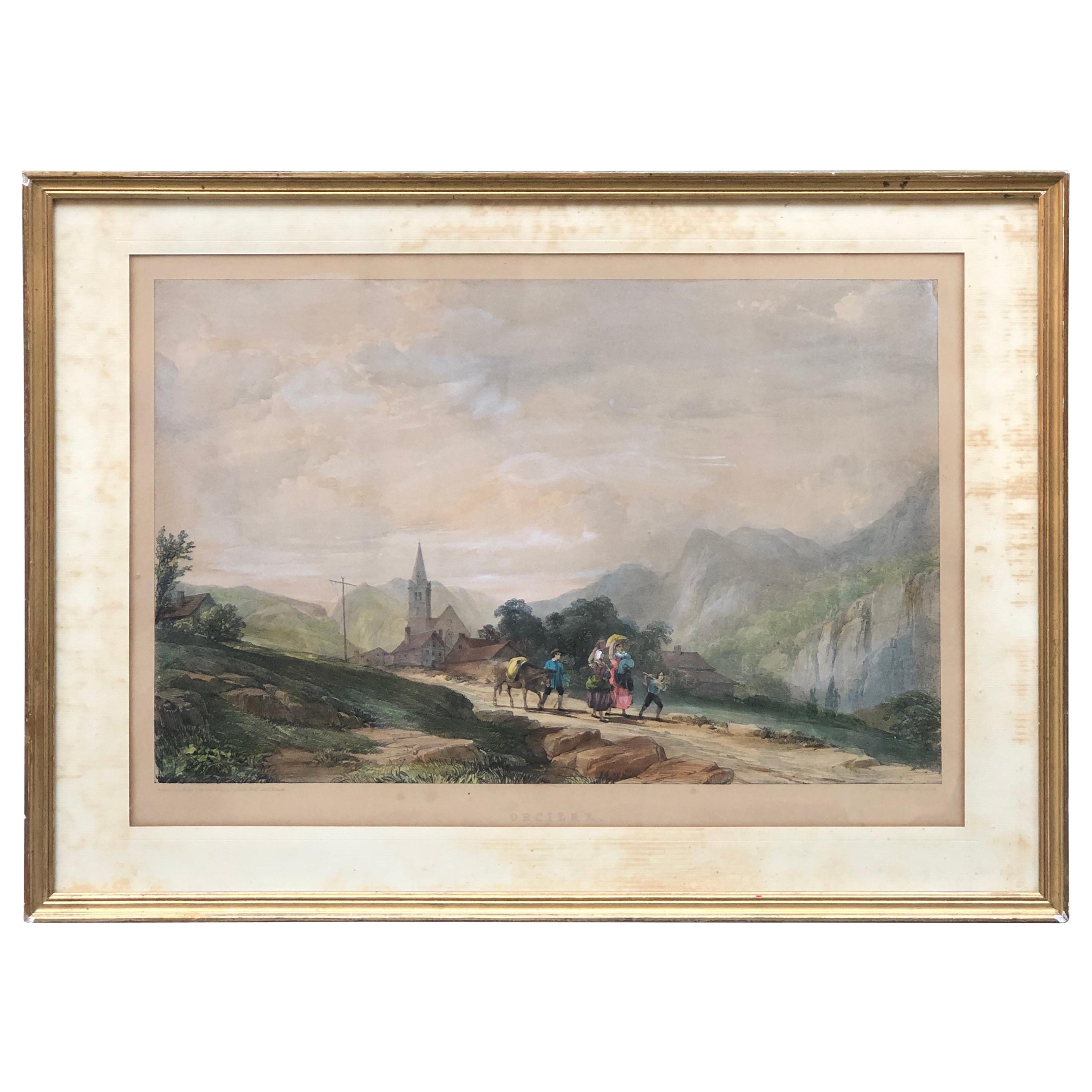 19th Century Hand-Colored Engraving on a Paper, France For Sale