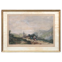 Antique 19th Century Hand-Colored Engraving on a Paper, France