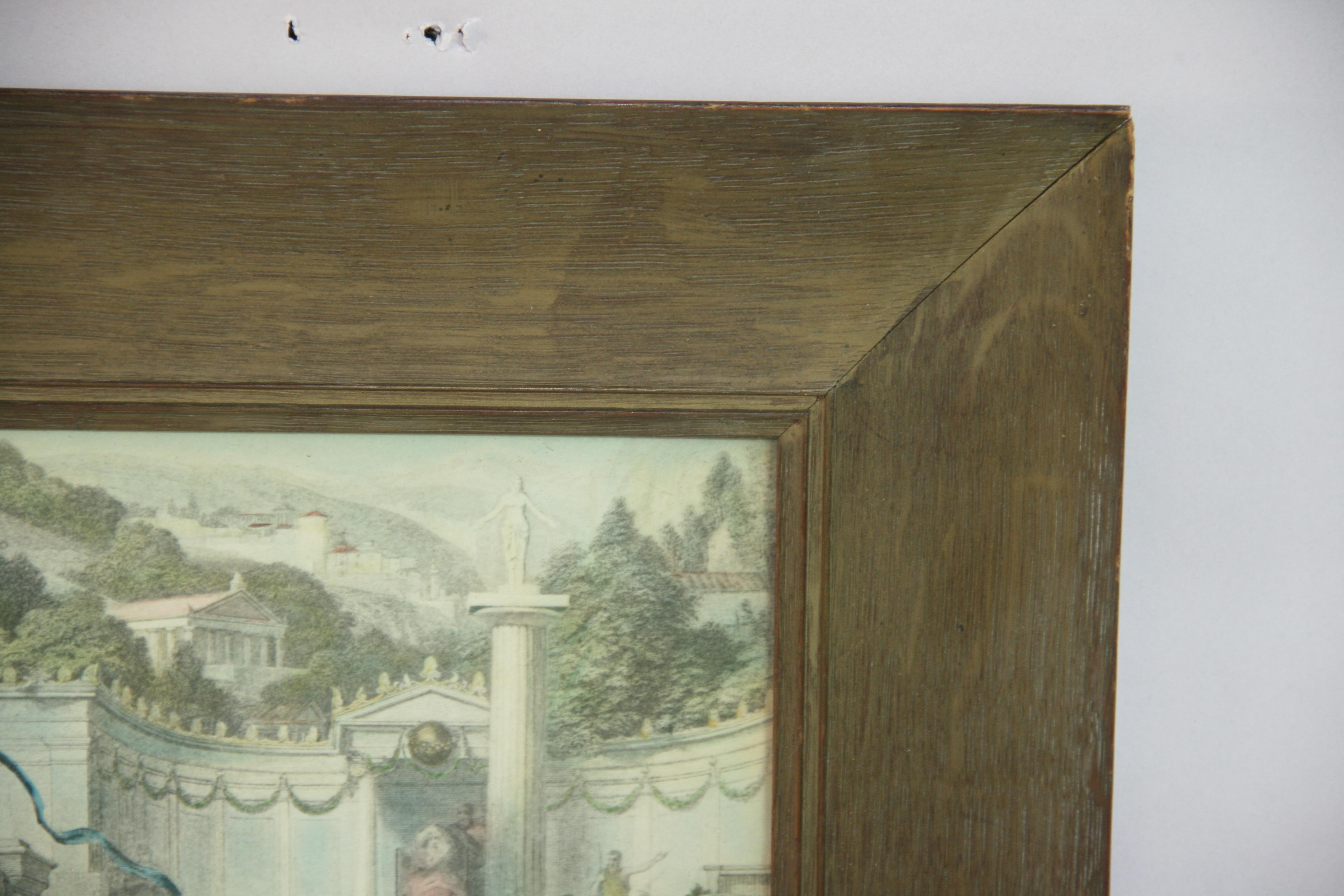 Handkolorierte Lithographie römischer Spiele im Areana-Stil des 19. Jahrhunderts im Angebot 5