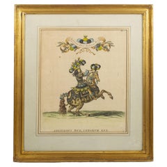19th Century Hand coloured Engraving - King of the Indians, in original mount