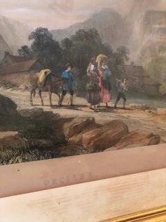 19th Century Hand-Colored Engraving on a Paper, France