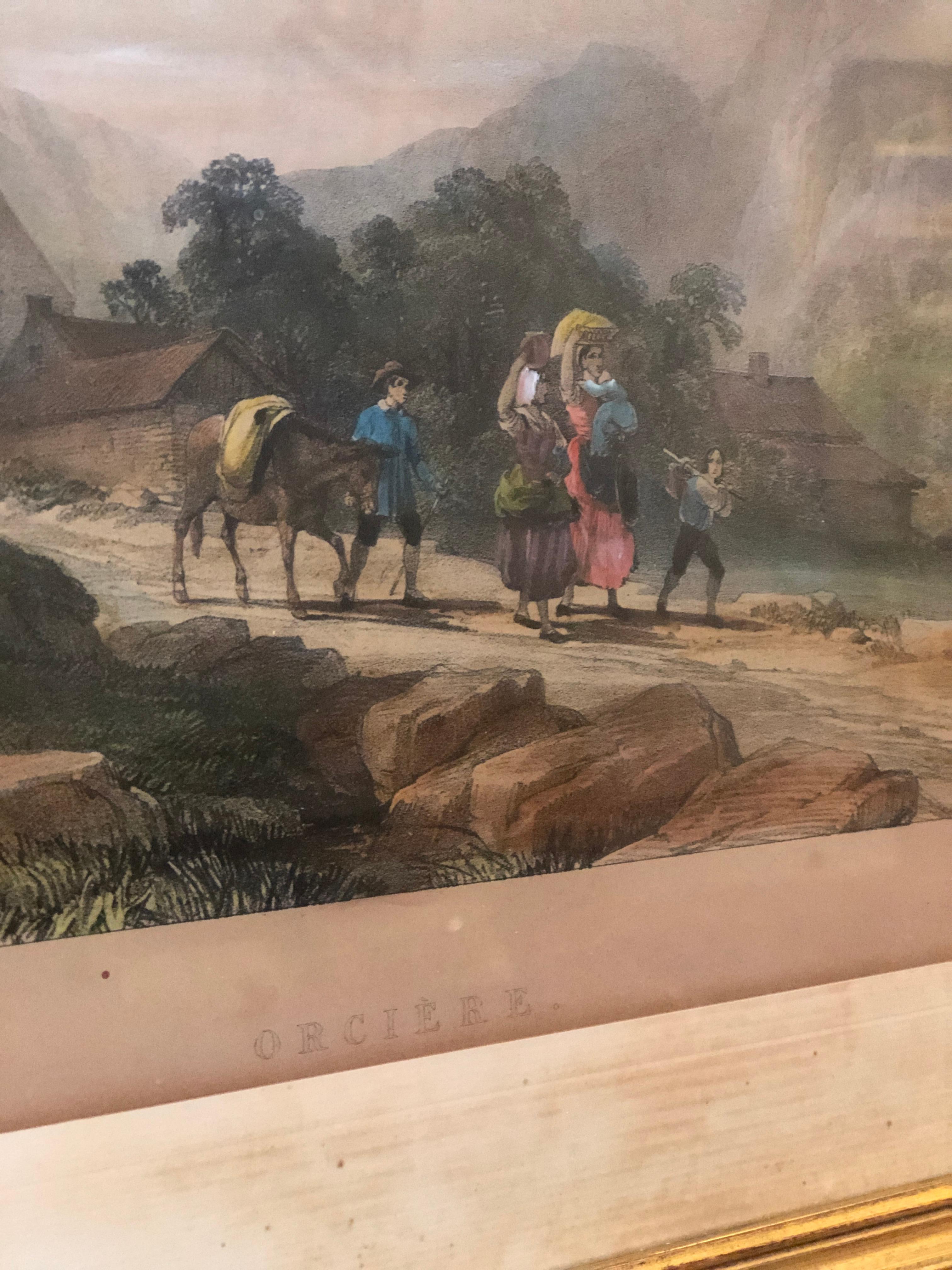 19th Century Hand-Colored Engraving on a Paper, France In Good Condition For Sale In Sofia, BG