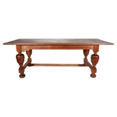 19th Century Hand-Crafted Antique Oak Monastery Reading Table, France