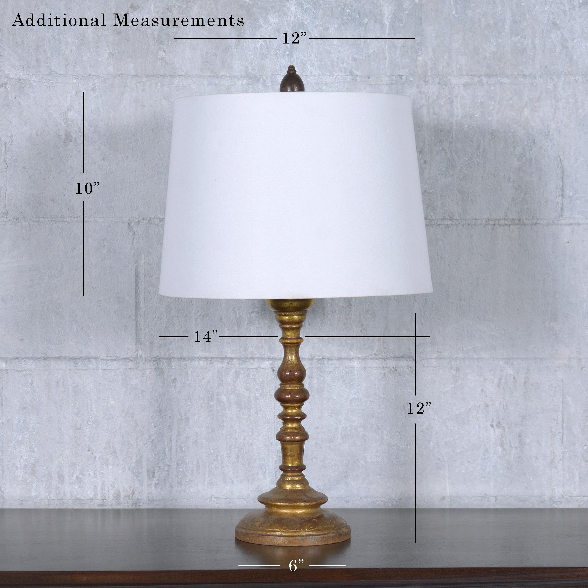 Step back in time with our exquisite 19th-century table lamp, a piece that beautifully bridges the gap between history and modern functionality. Expertly hand-crafted from wood, this lamp is in great condition, testament to the enduring
