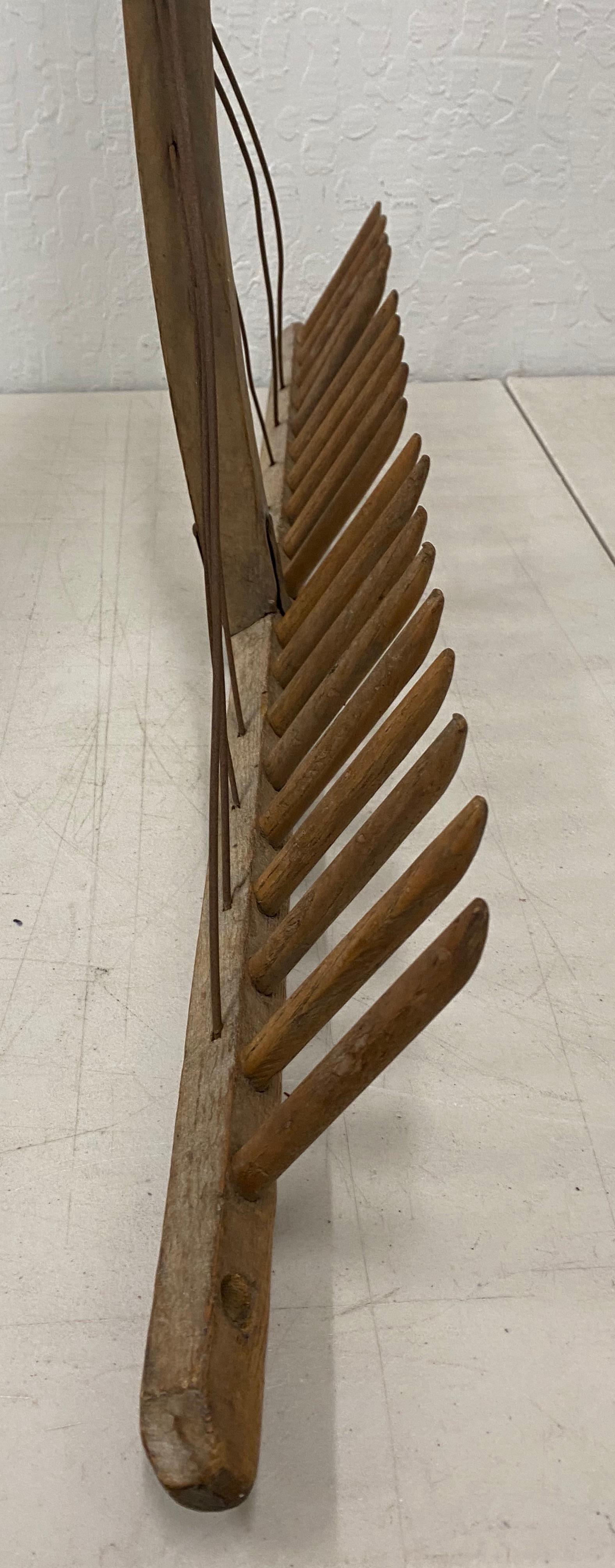 American 19th Century Handcrafted Leaf Rake For Sale