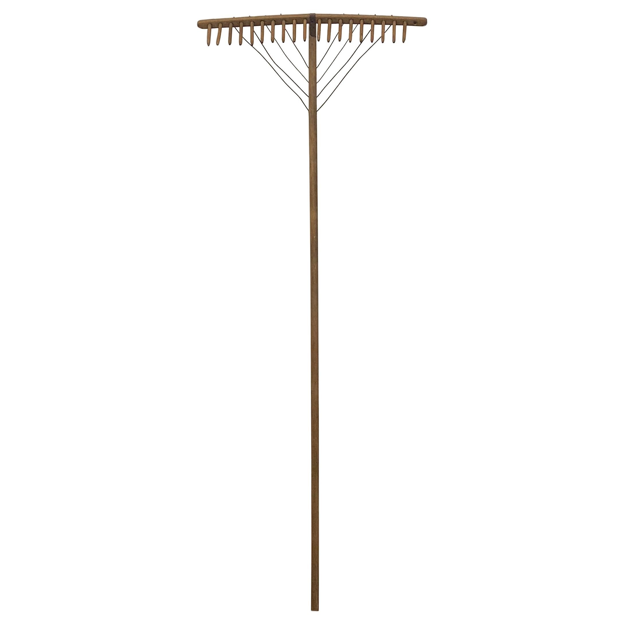 19th Century Handcrafted Leaf Rake For Sale