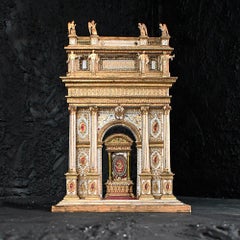 19th Century hand crafted model of a church altar diorama