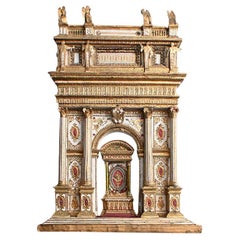 19th Century hand crafted model of a church altar diorama 