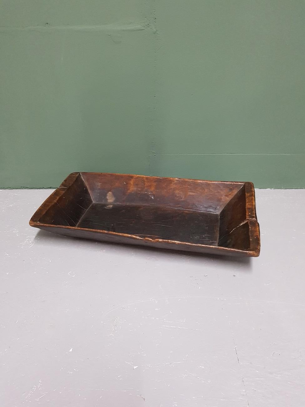 European 19th Century Hand-Cut Wooden Trough