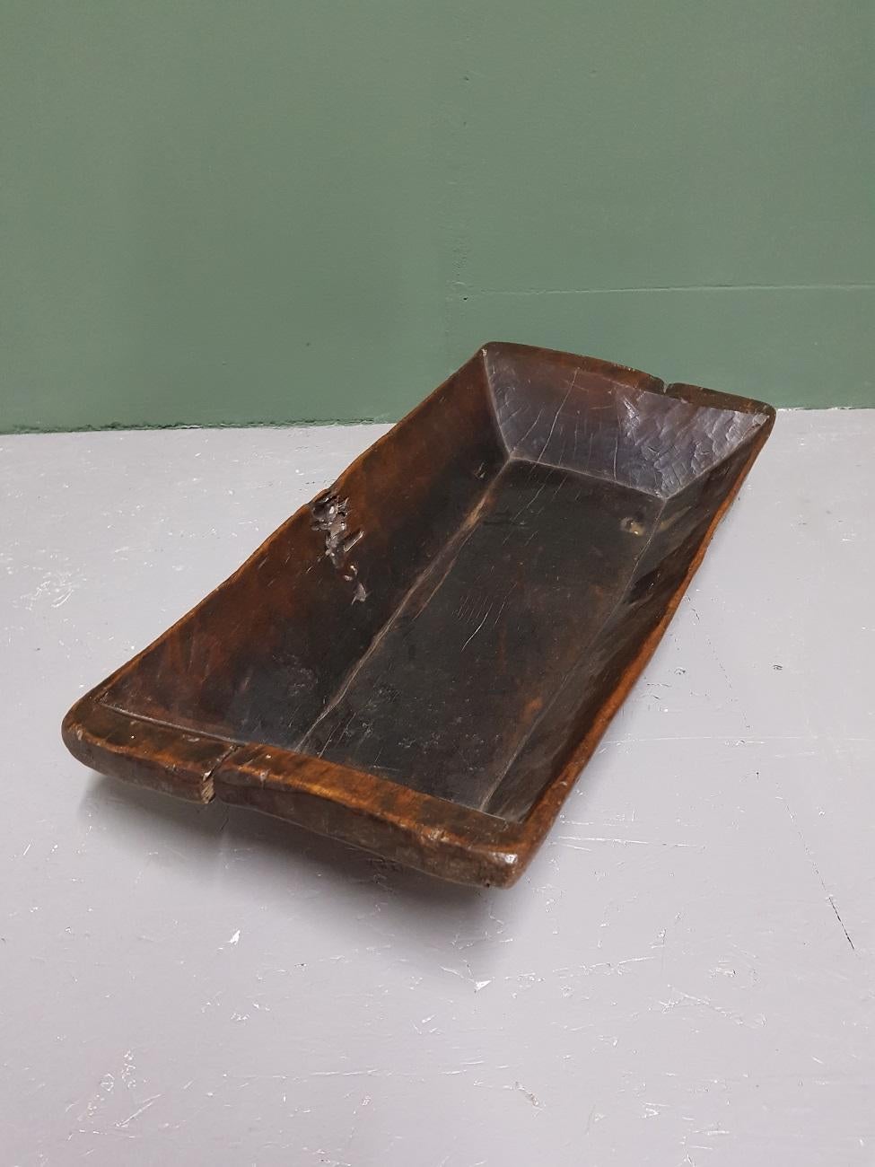 Hand-Crafted 19th Century Hand-Cut Wooden Trough