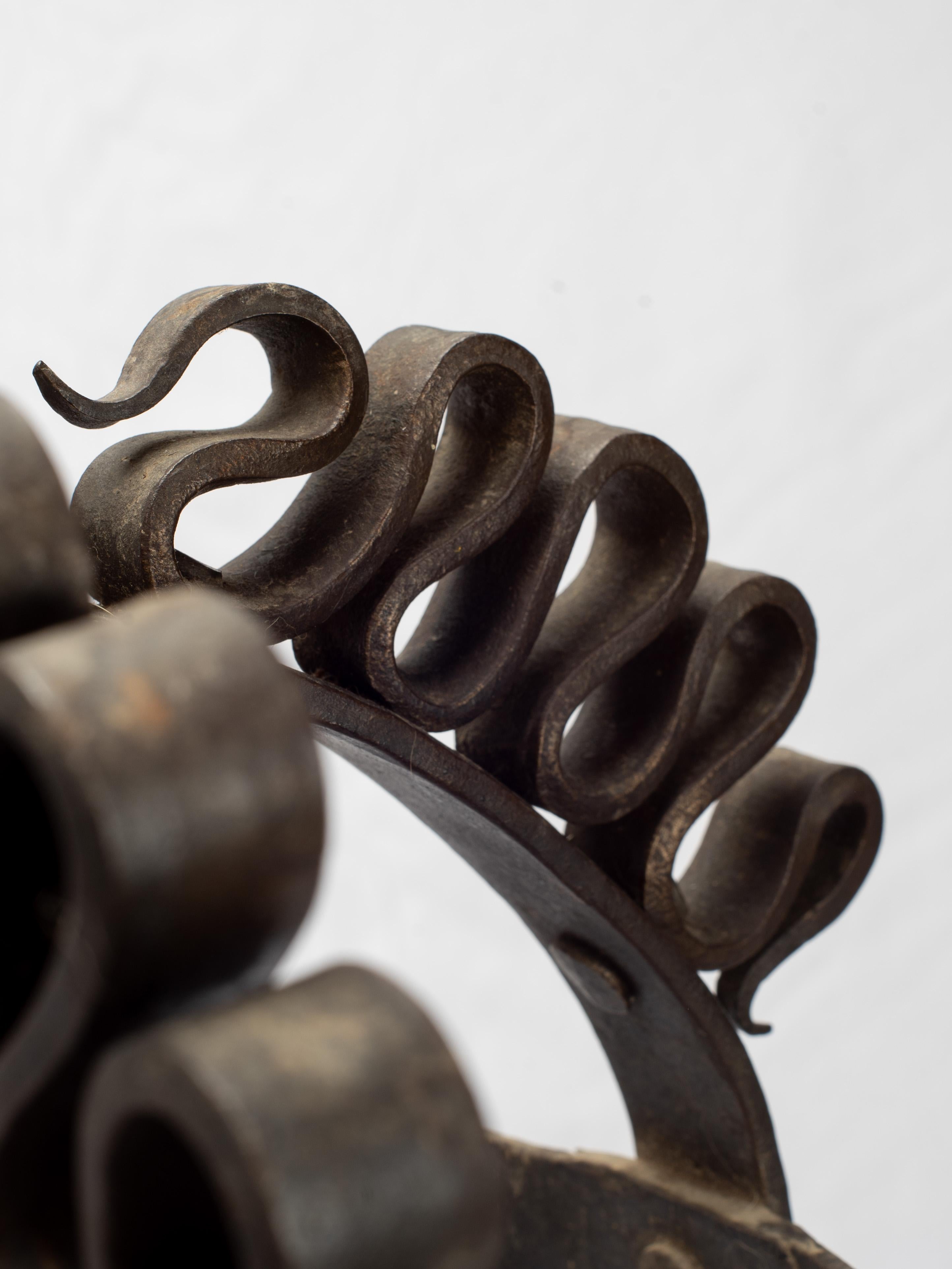19th Century Hand Forged Black Iron French Game Rack Pot Hanger For Sale 1