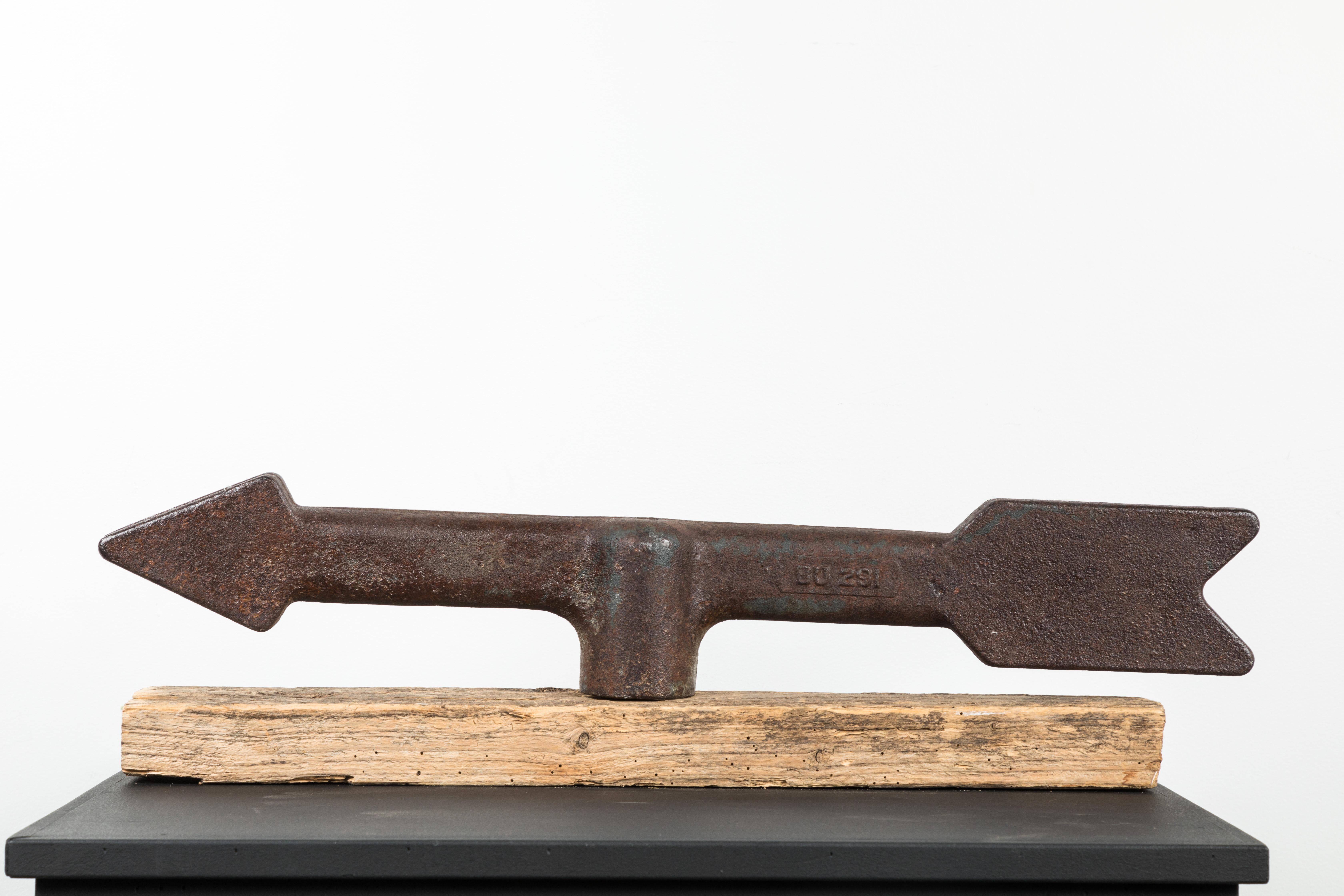 19th Century Hand Forged Heavy Iron Arrow In Good Condition In Santa Monica, CA