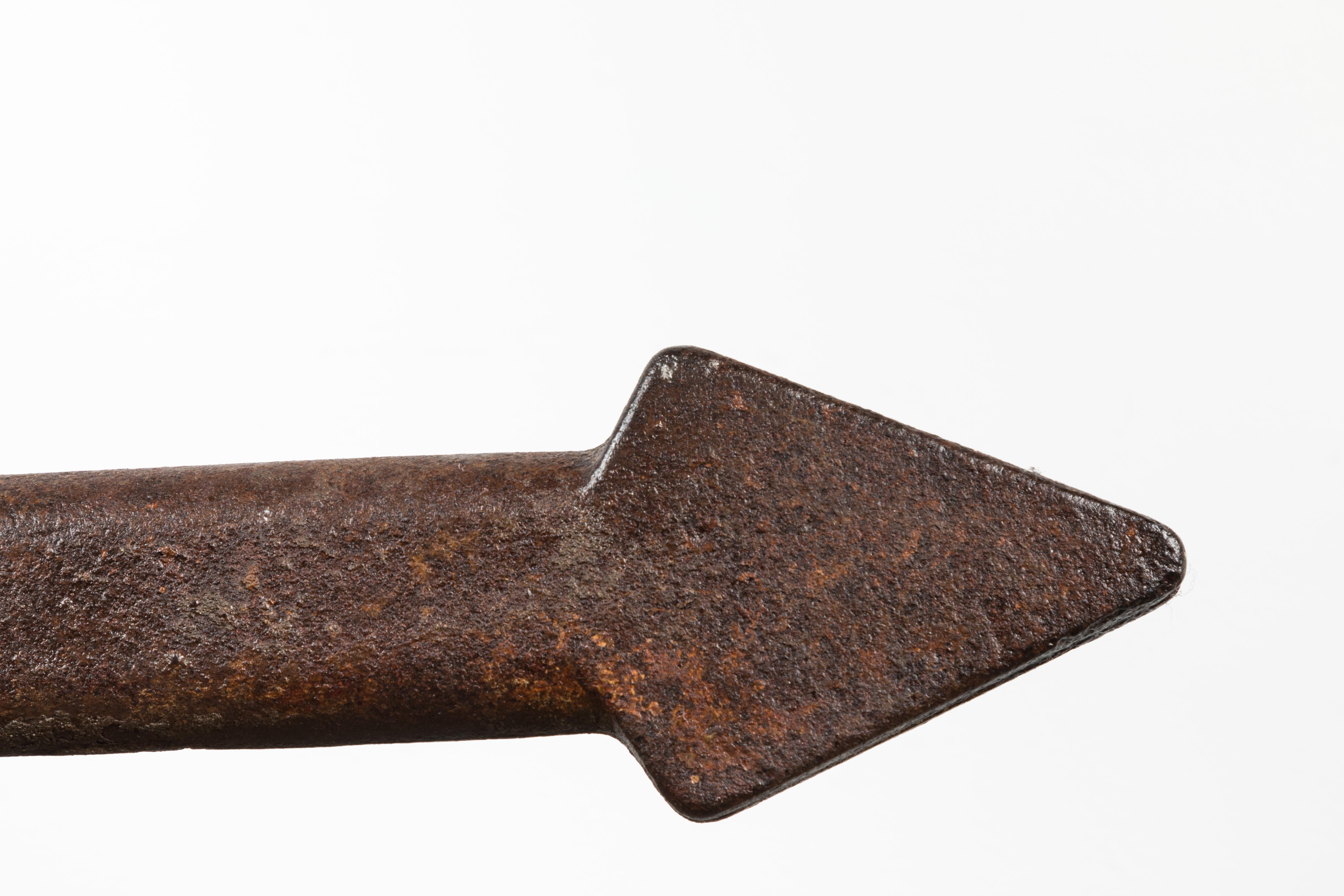 19th Century Hand Forged Heavy Iron Arrow 4