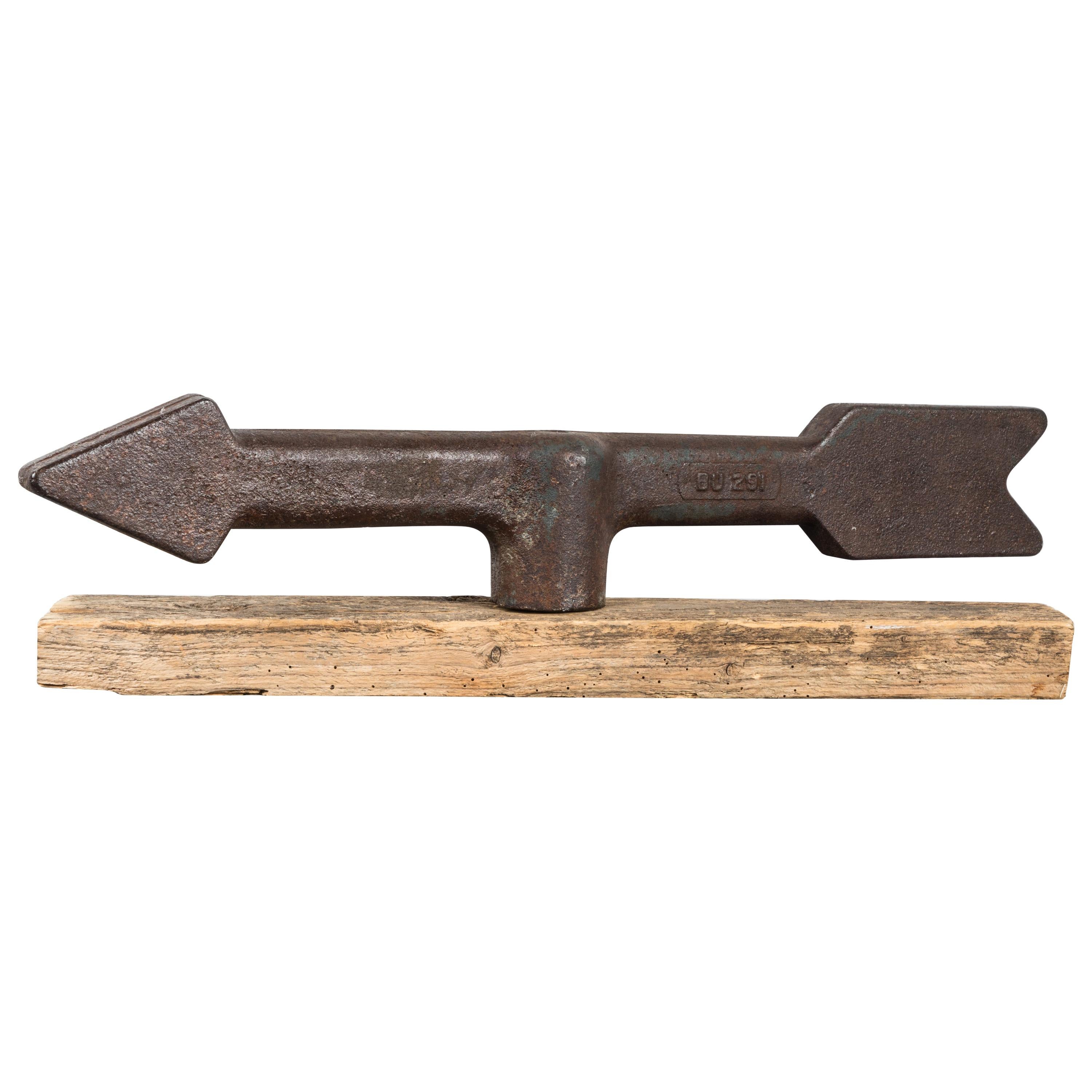 19th Century Hand Forged Heavy Iron Arrow