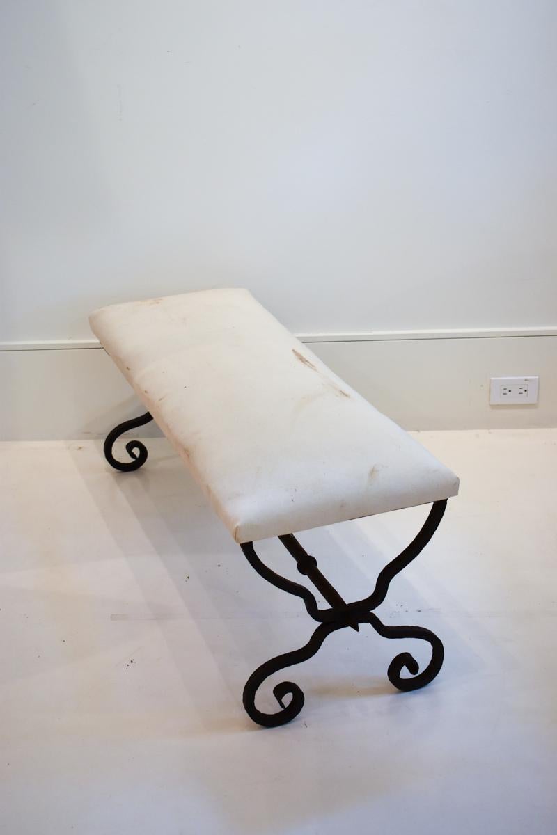 French 19th Century Hand Forged Iron Bench