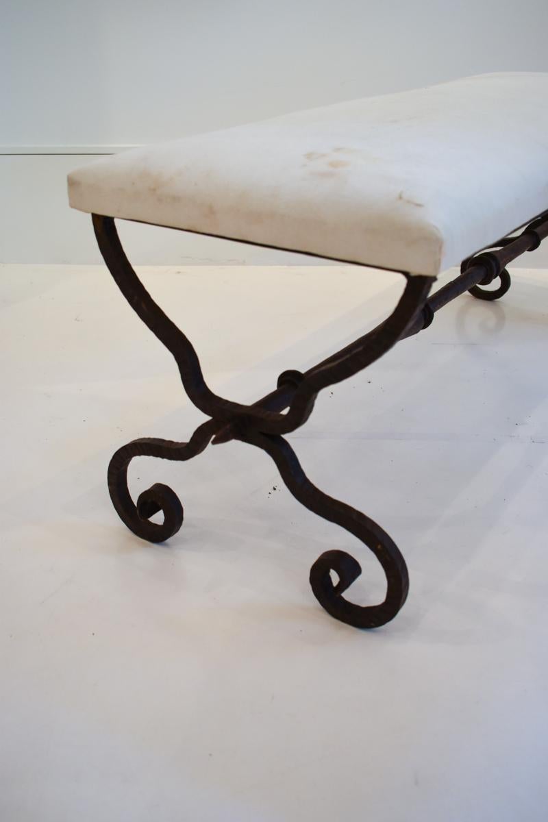 19th Century Hand Forged Iron Bench 1