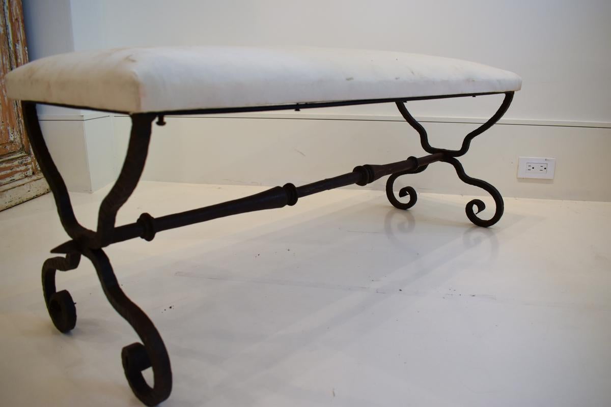 19th Century Hand Forged Iron Bench 2
