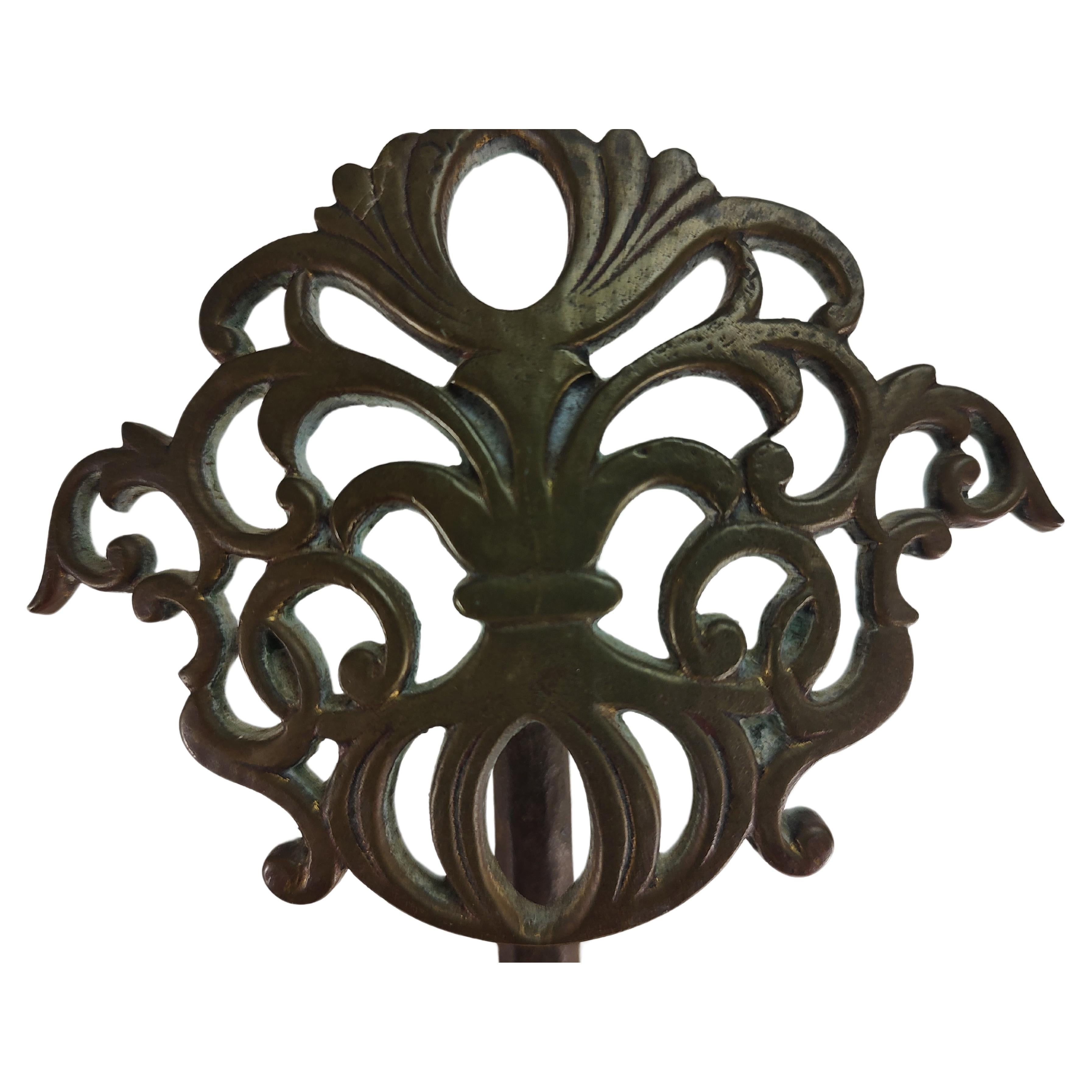 American 19th Century Hand Forged Iron Fireplace Tools 4 Piece Set For Sale