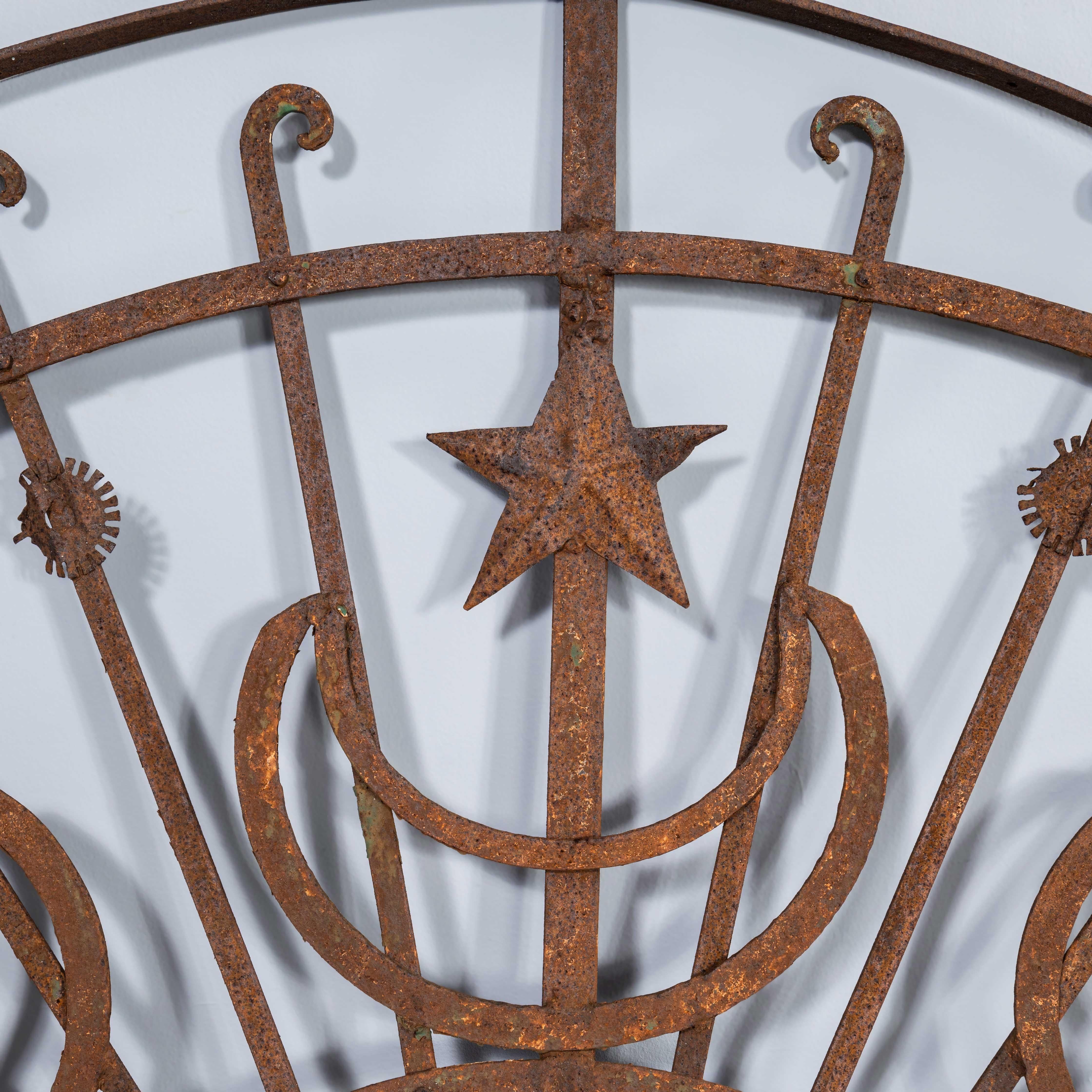 Arche de porte de portail en fer forgé à la main du 19ème siècle (1538) 2