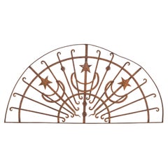 19th Century Hand Forged Iron Gate Door Topper Arch (1538)