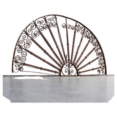 19th Century Hand Forged Iron Gate Door Topper Arch