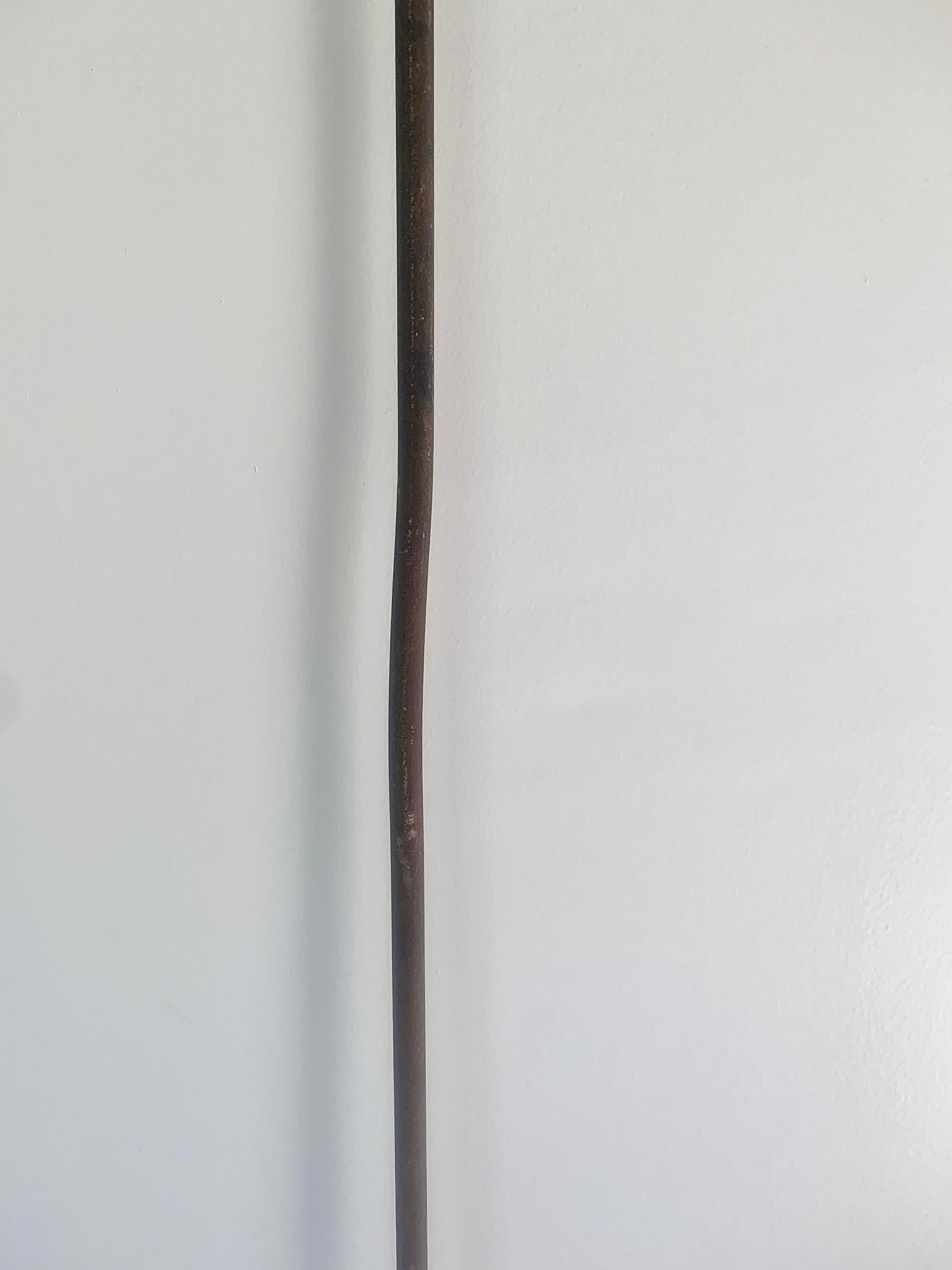 American 19th Century Hand Forged Iron Harpoon on Custom Wall Mount For Sale