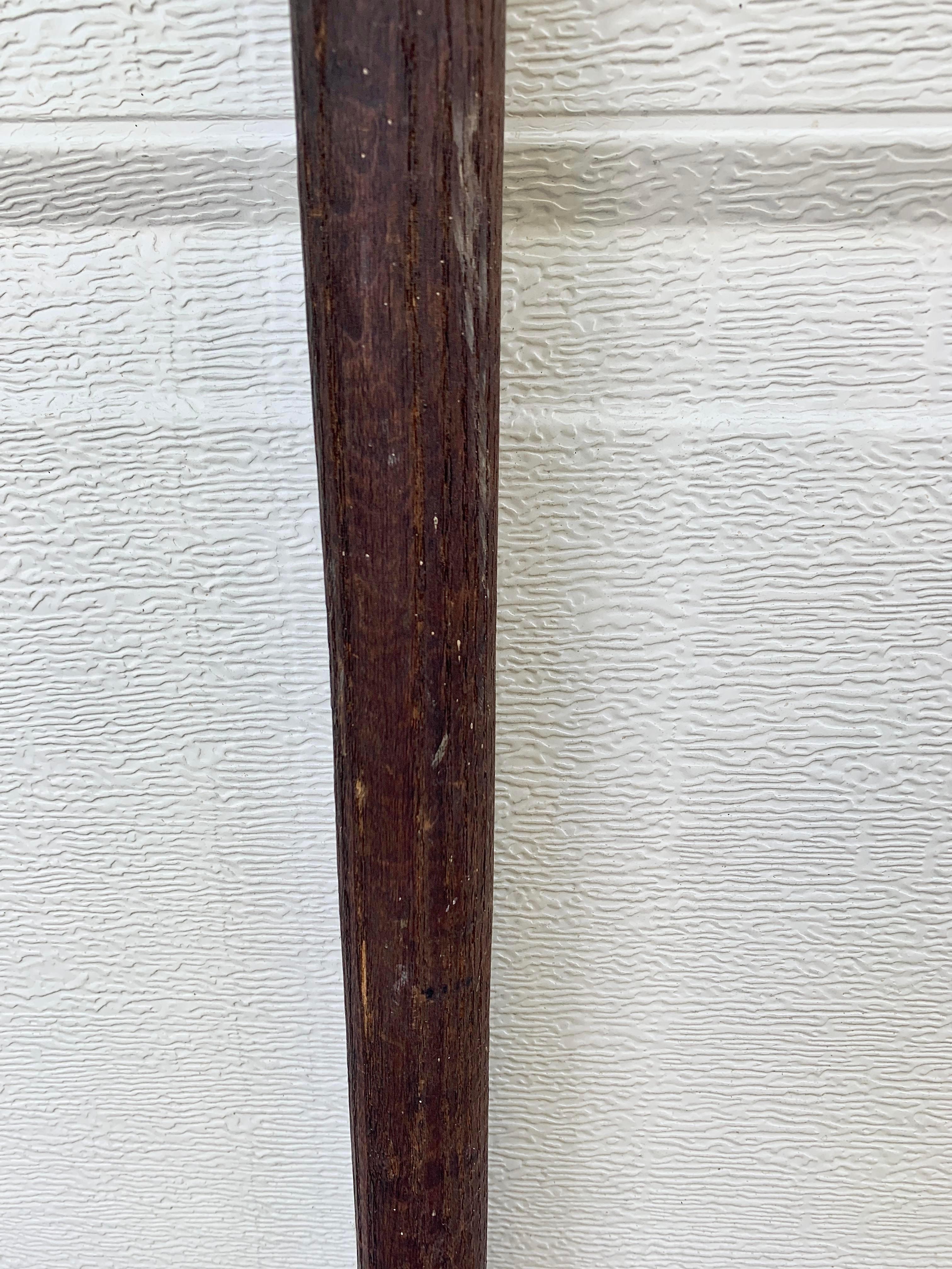 American 19th Century Hand Forged Iron Harpoon with Wooden Handle For Sale