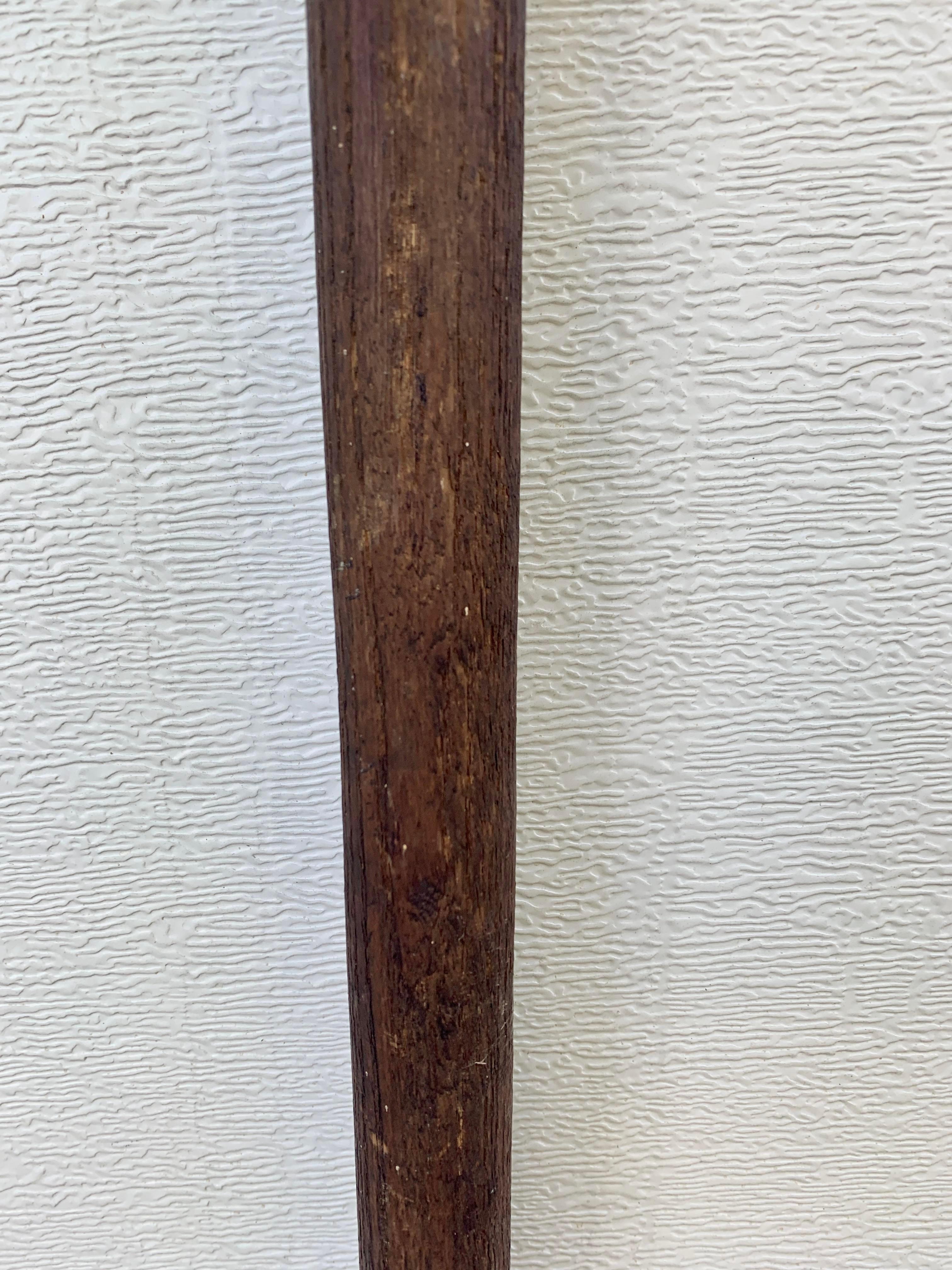 19th Century Hand Forged Iron Harpoon with Wooden Handle In Good Condition For Sale In Elkhart, IN