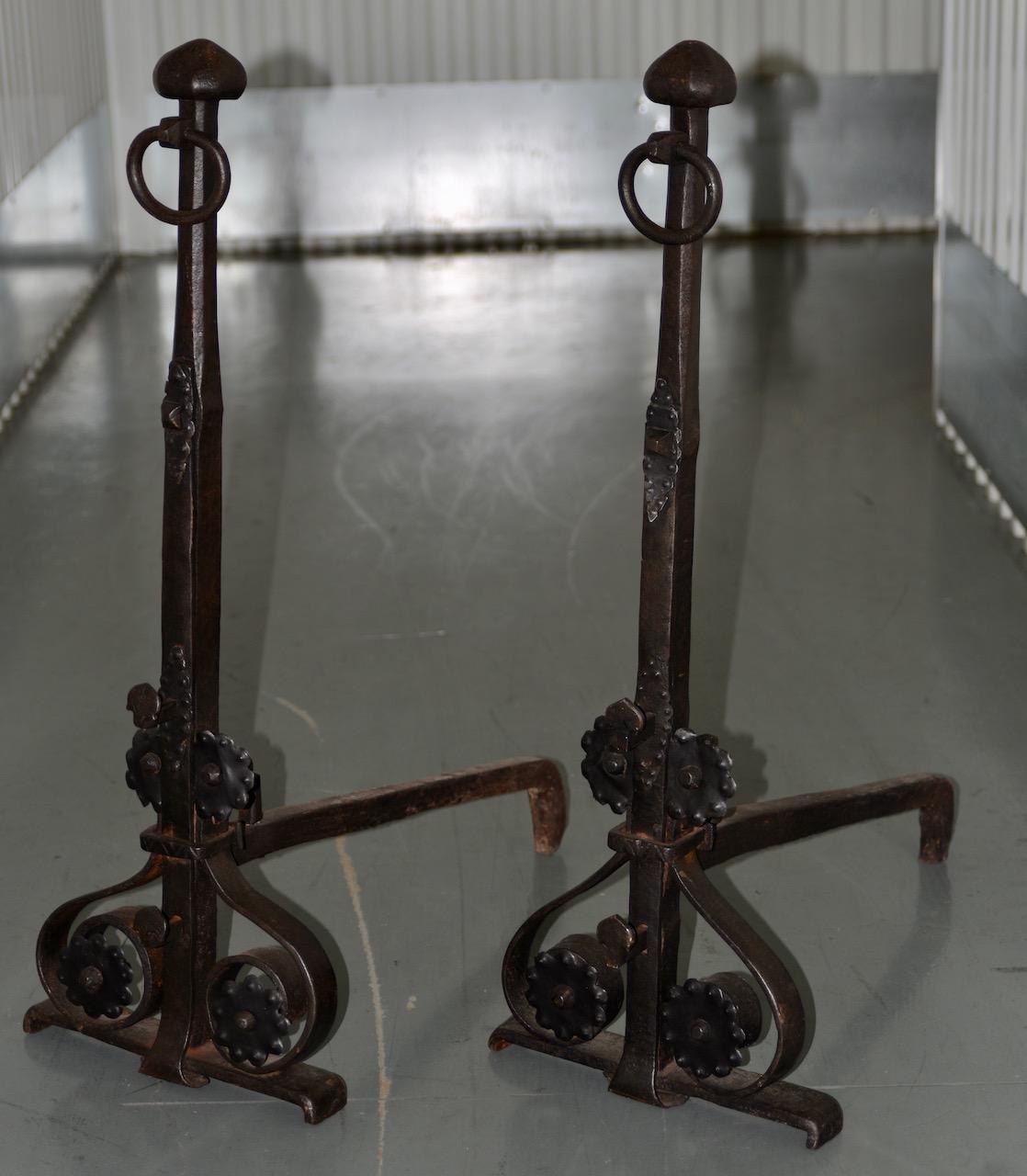 hand forged andirons