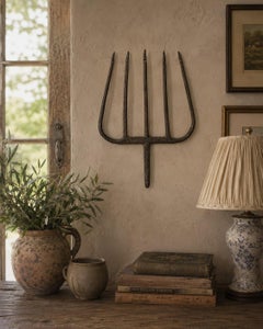 Late 19th Century Hand-Forged Wrought Iron Five-Prong Fish Spear
