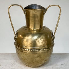 19th Century Hand-Hammered Brass Double-Handled Pot