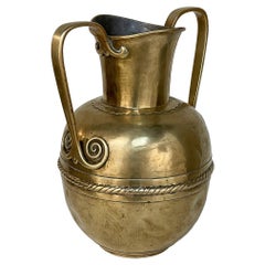 19th Century Hand-Hammered Brass Double-Handled Pot