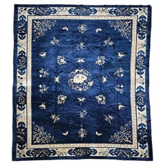 Vintage Chinese Peking Room-Size Rug with Floral and Butterfly Motifs