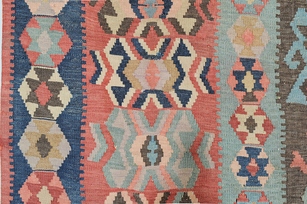 Kazak Kilim KAZAK Caucasian Rug with Unusual Pale Colors