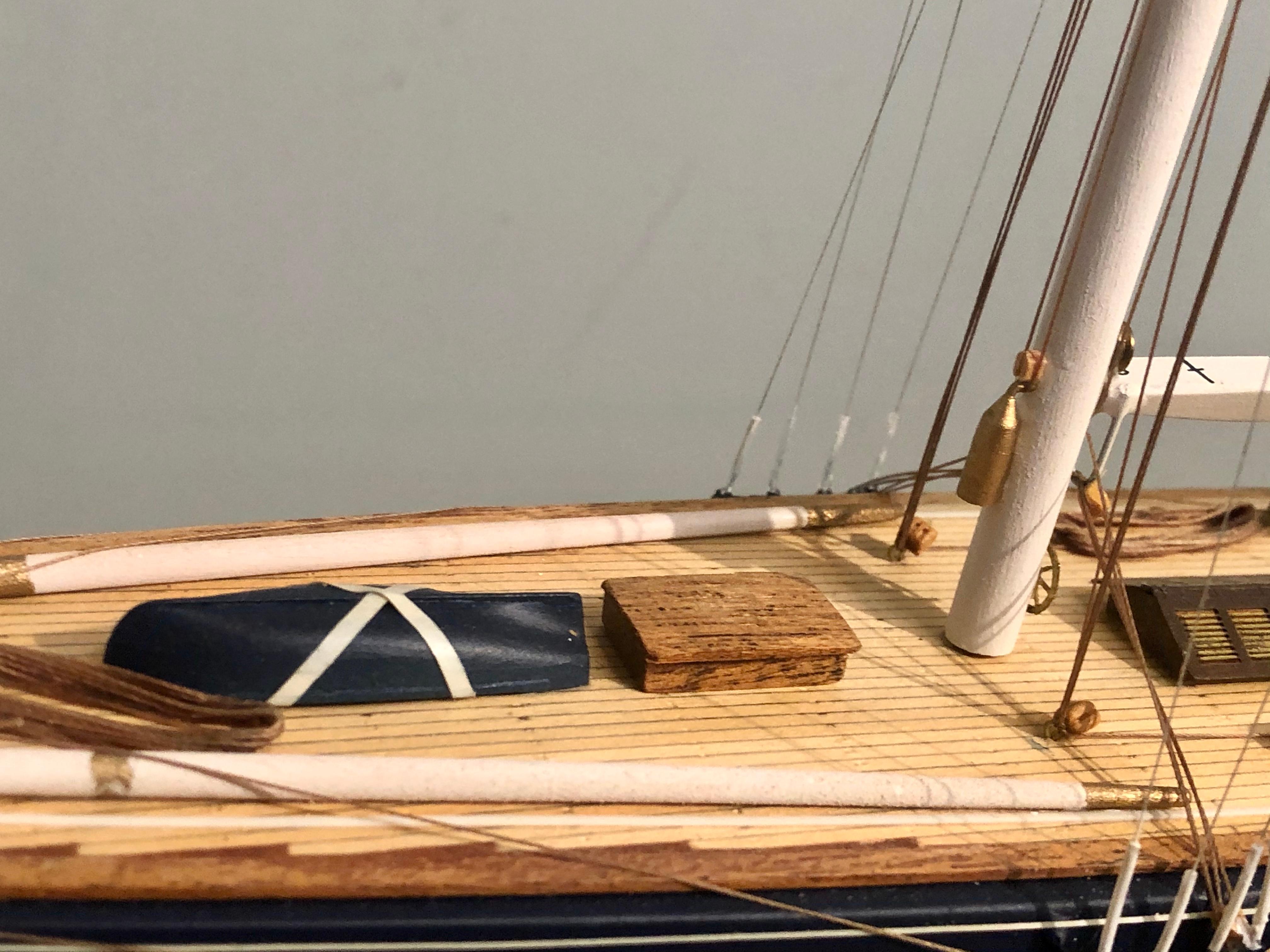 19th Century Hand Modeled Clipper Ship in a Glass and Bronze Case 8