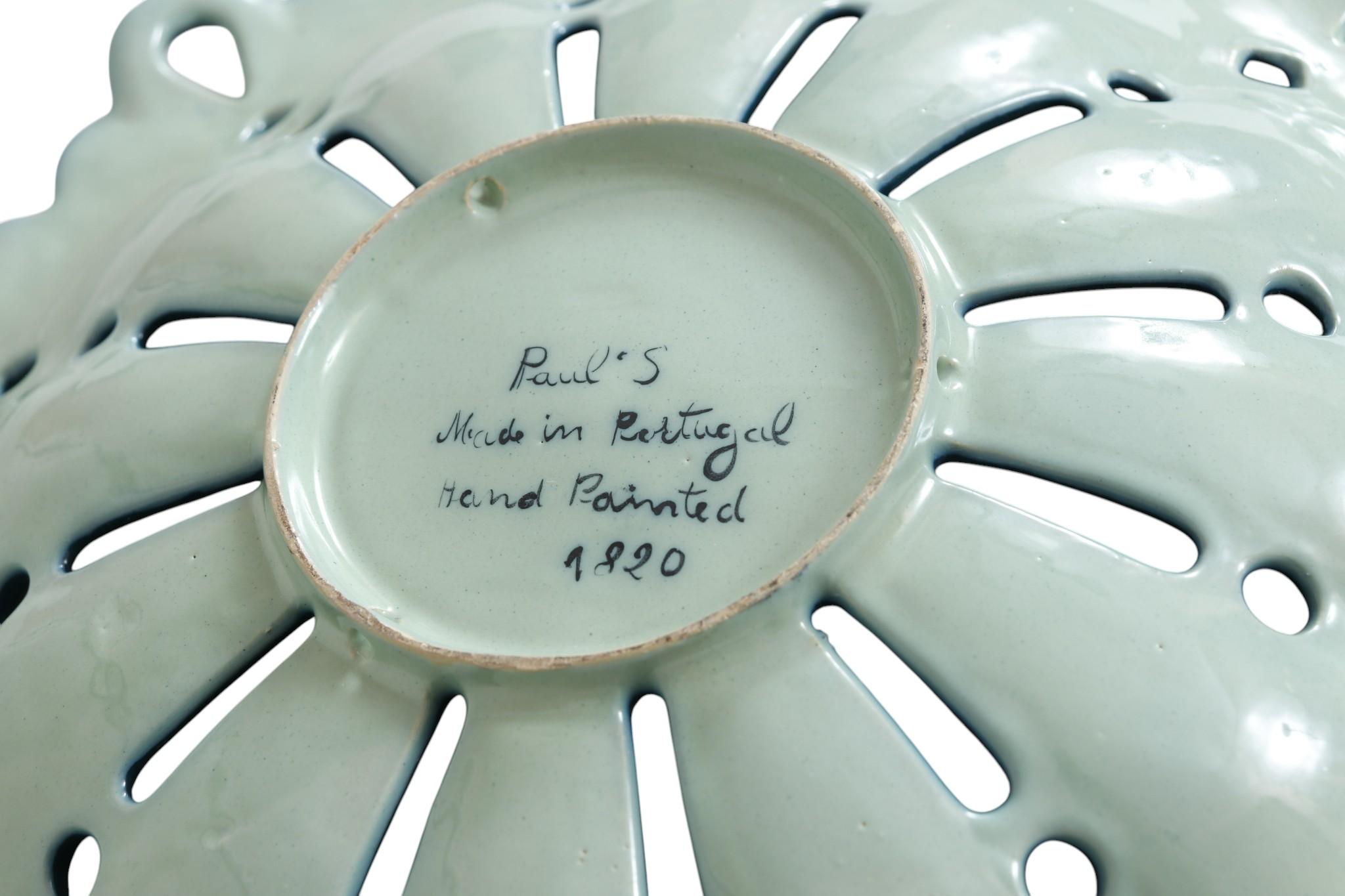 Handbemalter Alcobaça-Keramikteller aus dem 19. im Angebot 2