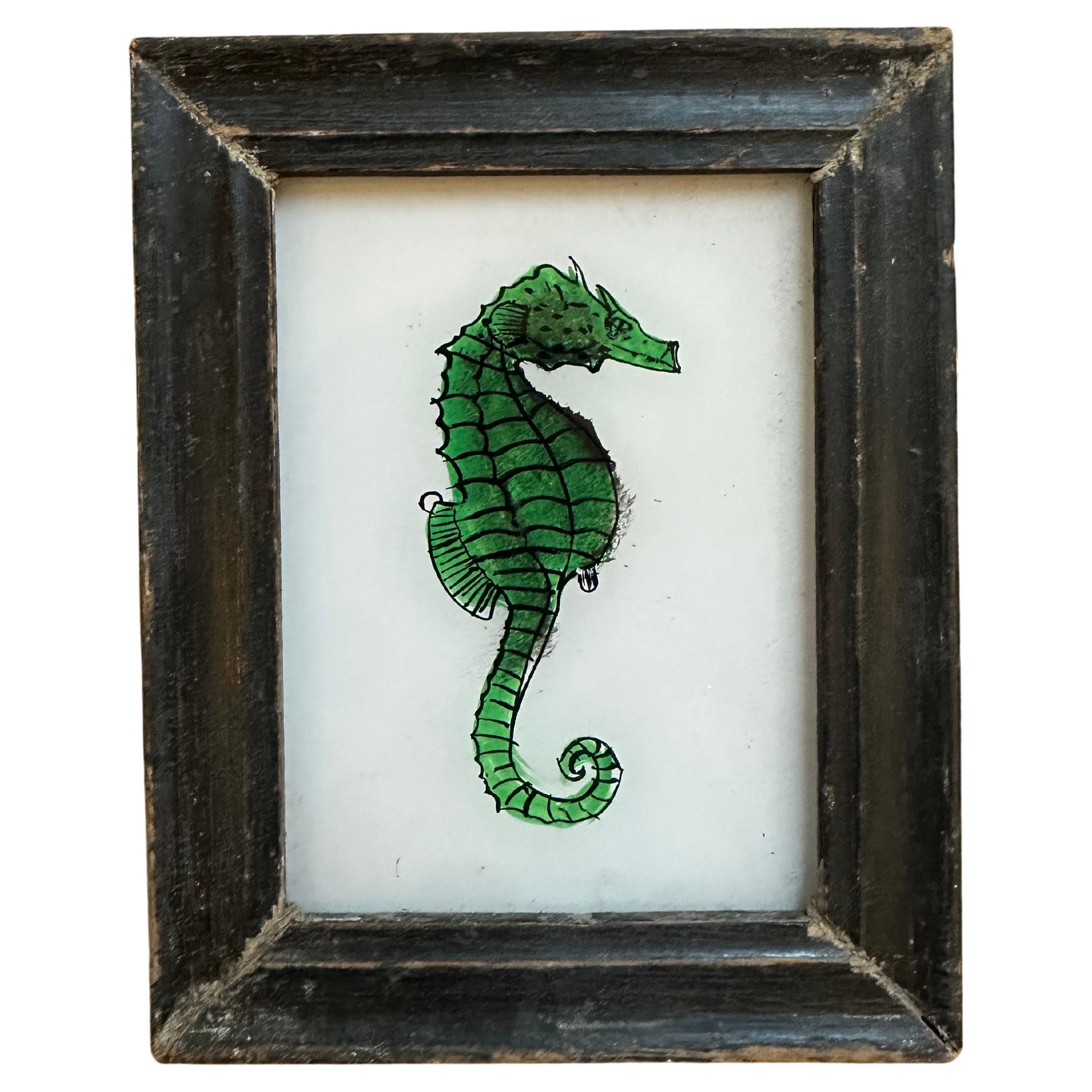 19th Century 19th-Century Hand-Painted Aquatic Collection, Fish Illustrations For Sale