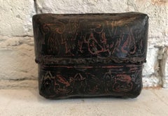 Boîte à couvercle du 19ème siècle peinte à la main en laque birmane